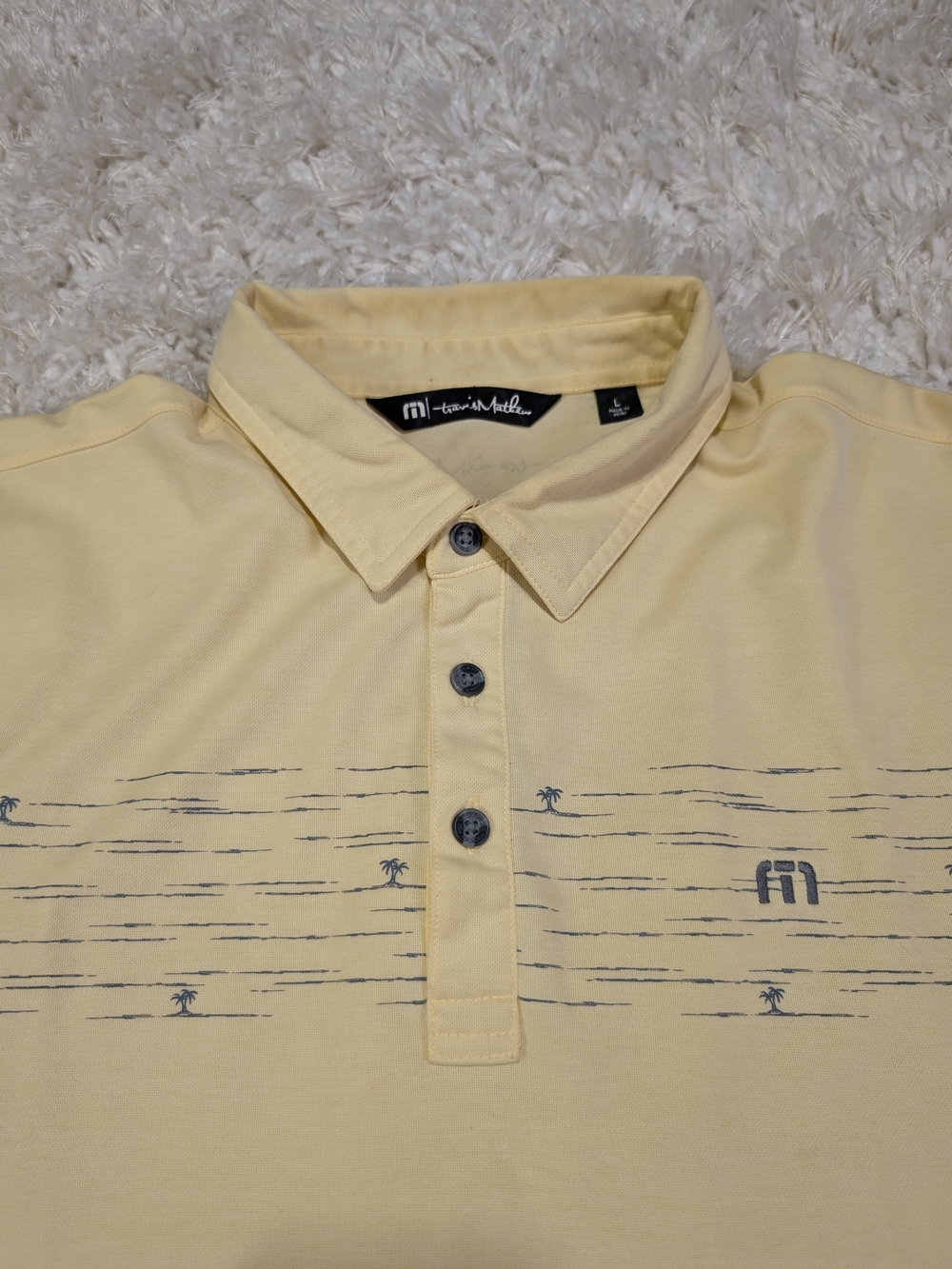 Travis Mathew Men’s Light Yellow Polo Shirt
